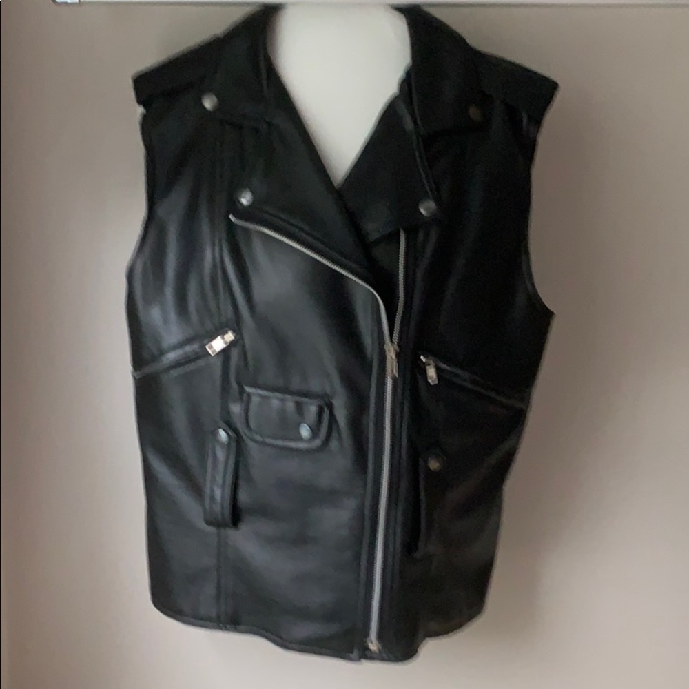 Vintage Style Faux Leather Moto Vest